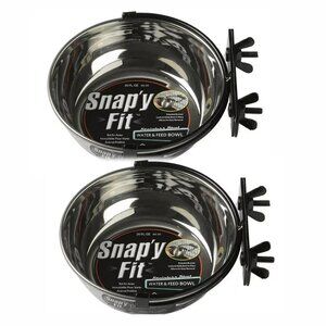 New Pets Snap’y Fit Stainless Steel 10 oz. Water and Feed Bowls